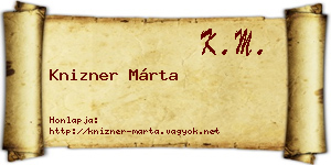 Knizner Márta névjegykártya