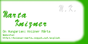 marta knizner business card